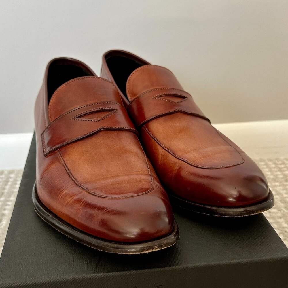 Paul Evans The Stewart Penny Loafer - Havana Brown Size 9.5 Like New
